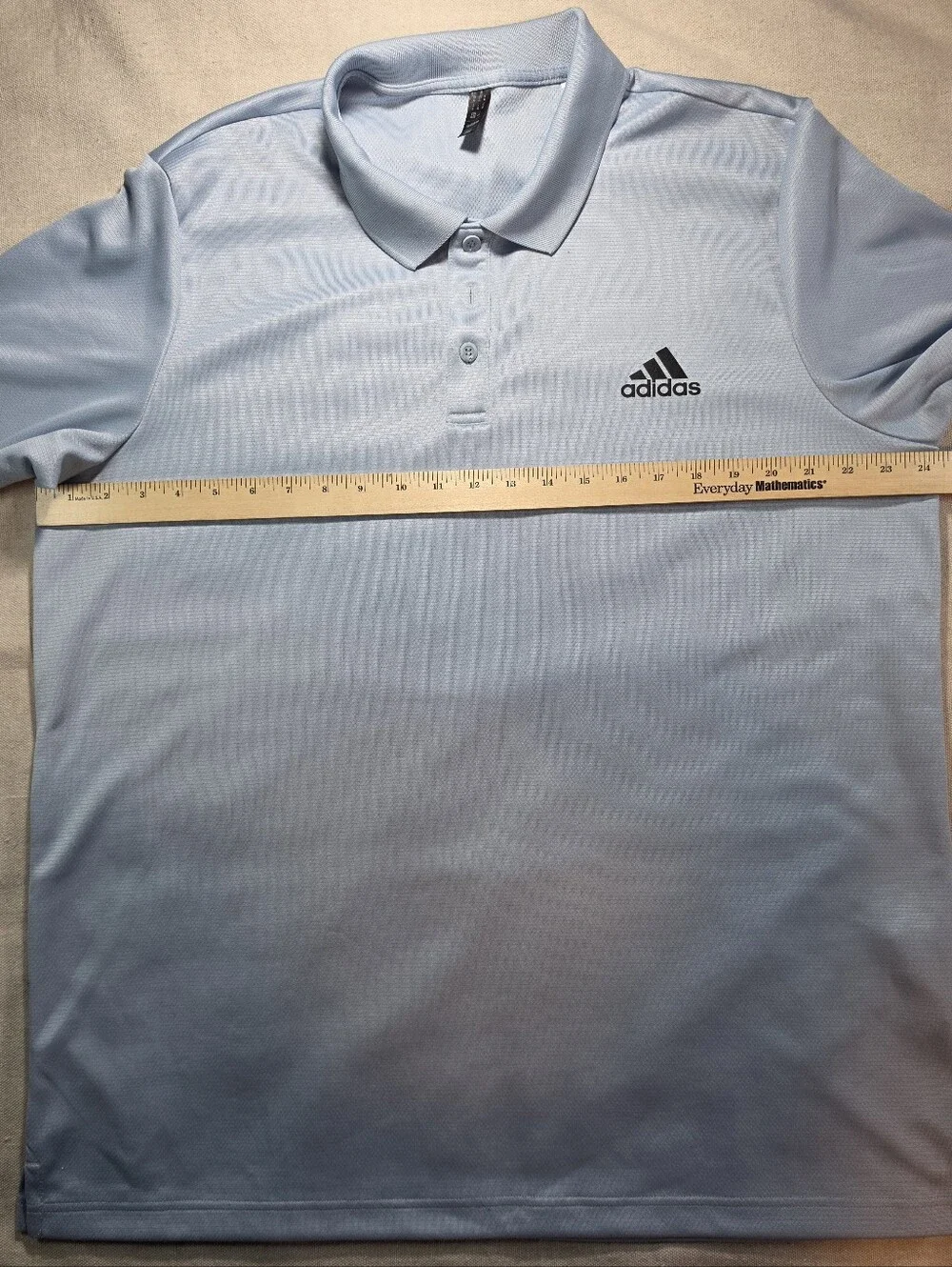 adidas Light Blue Men's Athletic Polo with Logo
